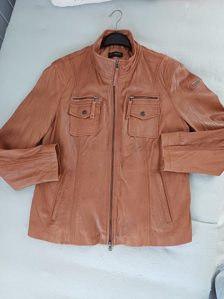 Camel kleurig leren damesjasje mt40, Kleding | Dames, Jassen | Zomer, Ophalen of Verzenden, Zo goed als nieuw, Maat 38/40 (M)