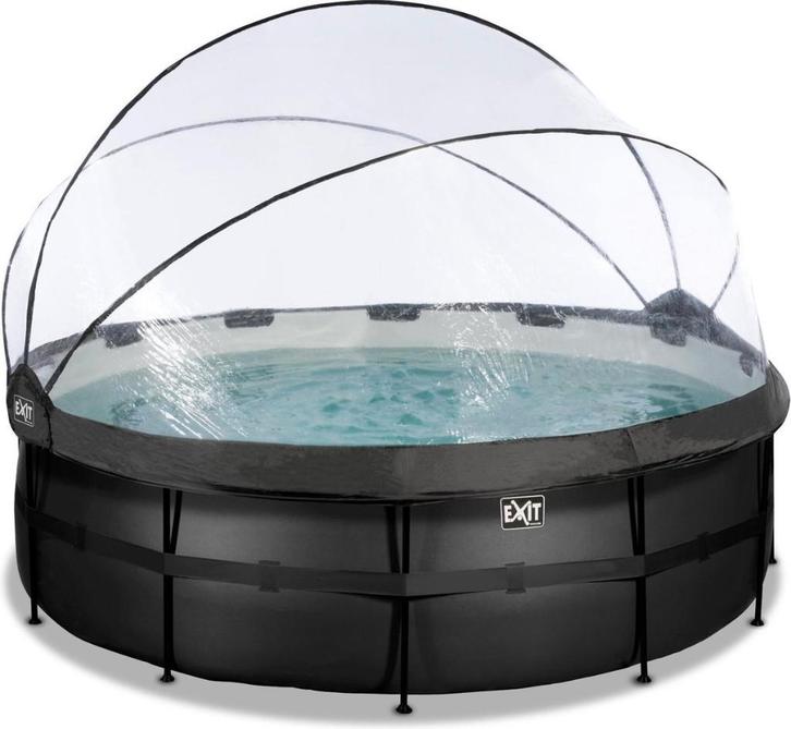 EXIT Black Leather zwembad Compleet Z.G.A.N., Tuin en Terras, Zwembaden, Zo goed als nieuw, Opzetzwembad, 120 cm of meer, 400 cm of meer