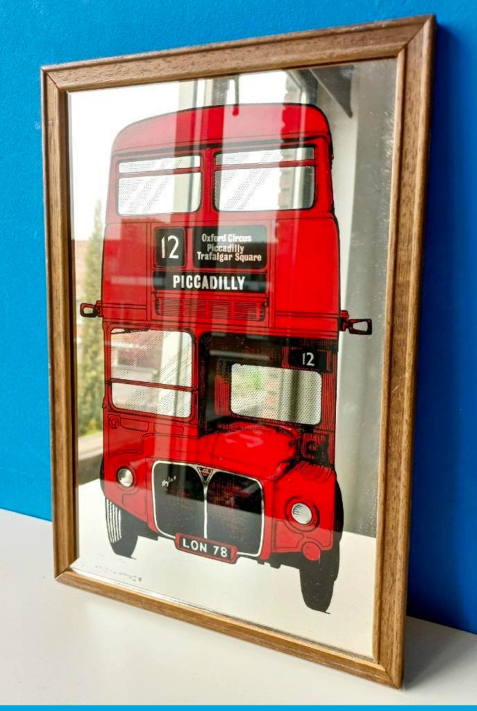 Vintage spiegel Red Double Decker Bus London/Piccadilly, Ophalen, Minder dan 50 cm, Gebruikt, Minder dan 100 cm