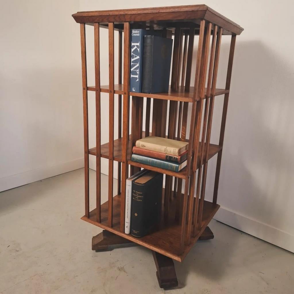 Antieke boekenkast vintage boekenmolen, Ophalen of Verzenden, 25 tot 50 cm, 50 tot 100 cm, Minder dan 100 cm