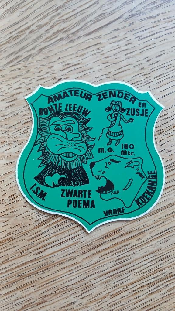 Stickers piraat amateur zender Bonte Leeuw/Zusje KOEKANGE, Ophalen of Verzenden
