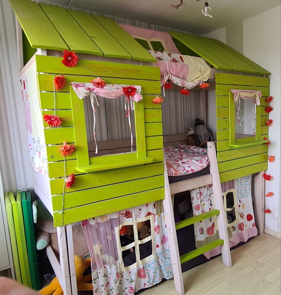 Lifetime Boomhut Bed - Gebruikt met lichte krasjes, Ophalen, 85 tot 100 cm, Gebruikt, Hoogslaper of Stapelbed