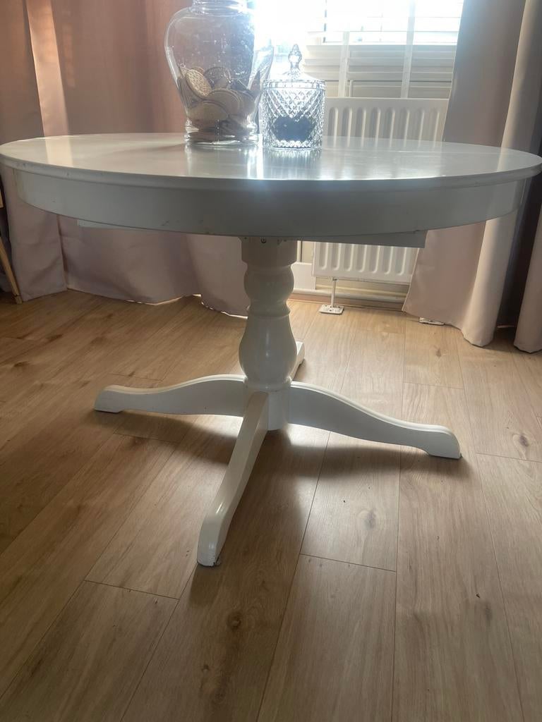 Ronde uitschuifbare tafel IKEA, Huis en Inrichting, Tafels | Eettafels, Ophalen, Gebruikt, Rond, 50 tot 100 cm