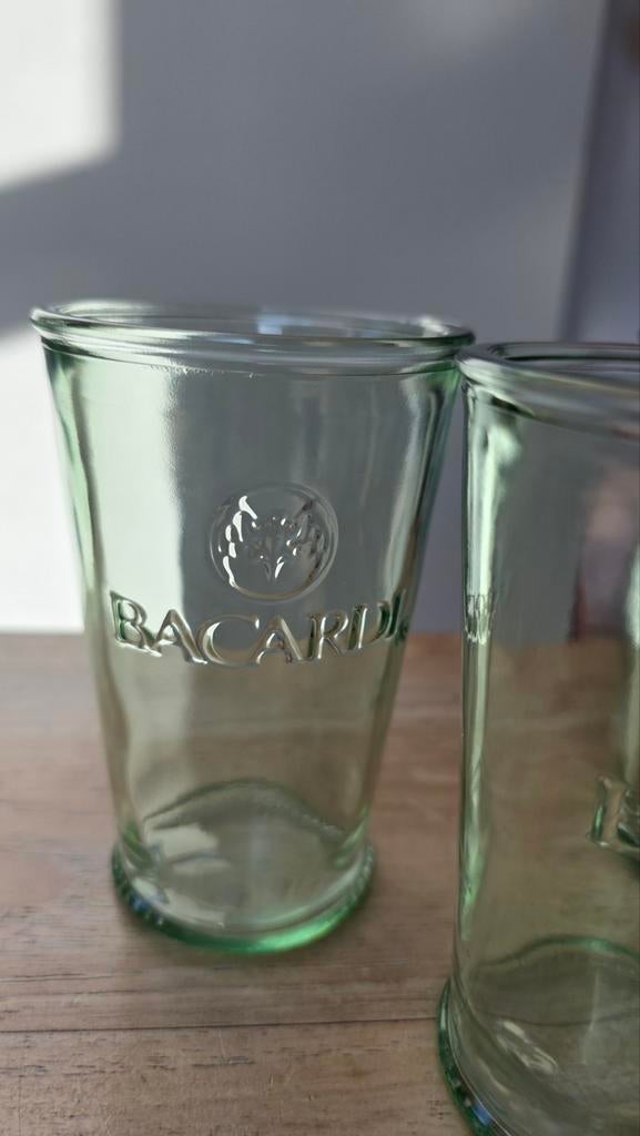 Bacardi glazen - Stevige Mojito glazen, Ophalen, Zo goed als nieuw, Overige merken, Groen