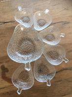 Glazen dessert set, Ophalen of Verzenden, Overige stijlen, Glas, Schaal of Schalen