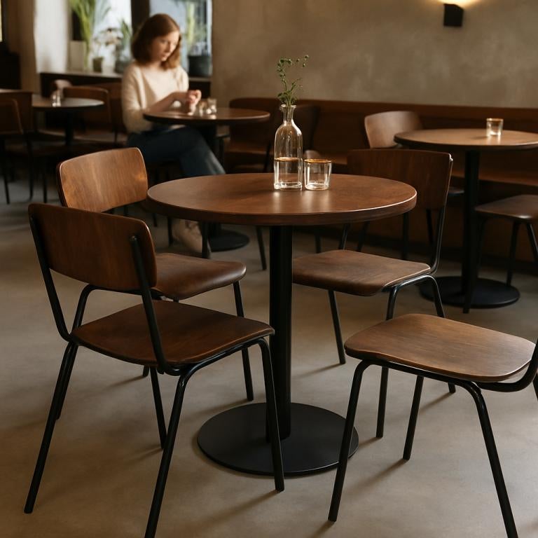 PARTIJ: School chair vintage oude schoolstoelen cafe  333, Huis en Inrichting, Ophalen of Verzenden, Gebruikt, Bruin, Vijf, Zes of meer stoelen