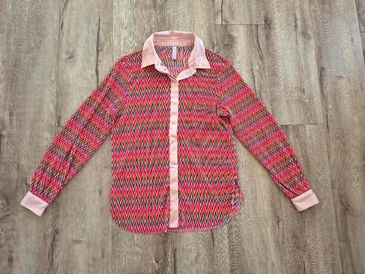Prachtige roze gestreepte blouse van Amisu, S. Gekleurd., Kleding | Dames, Blouses en Tunieken, Zo goed als nieuw, Maat 36 (S)