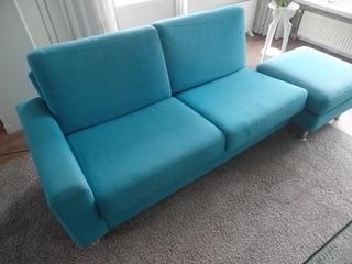 Tweezitsbank met hocker gratis ophalen, Huis en Inrichting, Banken | Bankstellen, Gebruikt, 150 tot 200 cm, Tweepersoons, 75 tot 100 cm