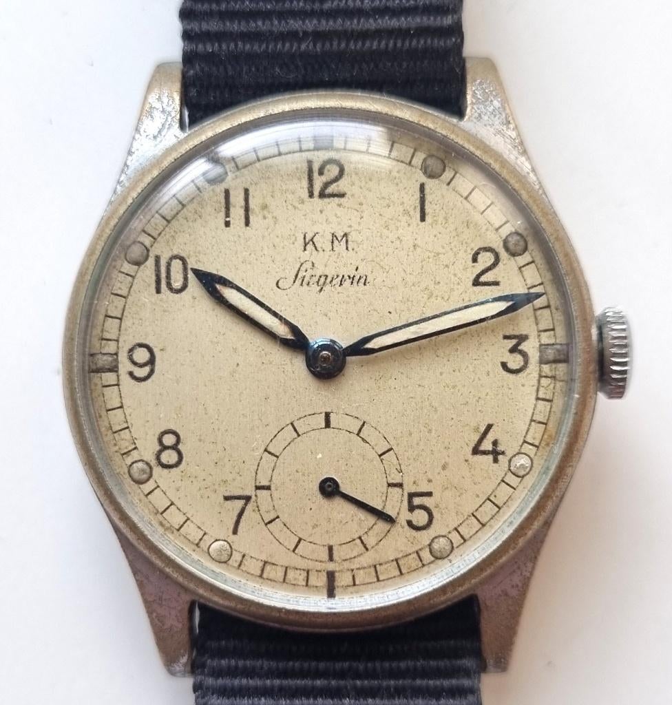 Dienstuhr KM Kriegsmarine horloge Siegerin, Ophalen, Marine, Nederland, Kleding of Schoenen