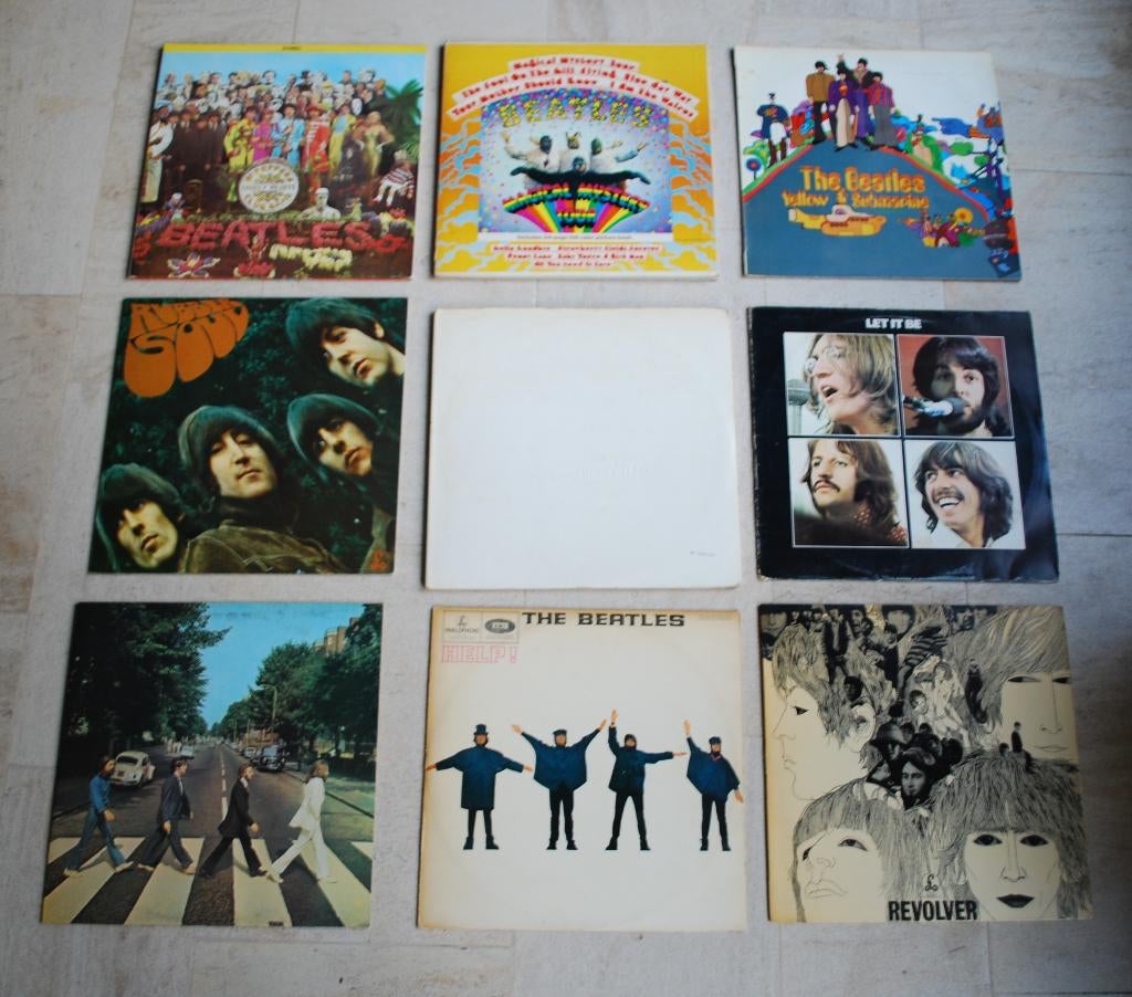 Verzameling Vintage Beatles platen (9), Cd's en Dvd's, Vinyl | Pop, Gebruikt, Ophalen of Verzenden, 1970 - 1979, Inclusief boekje