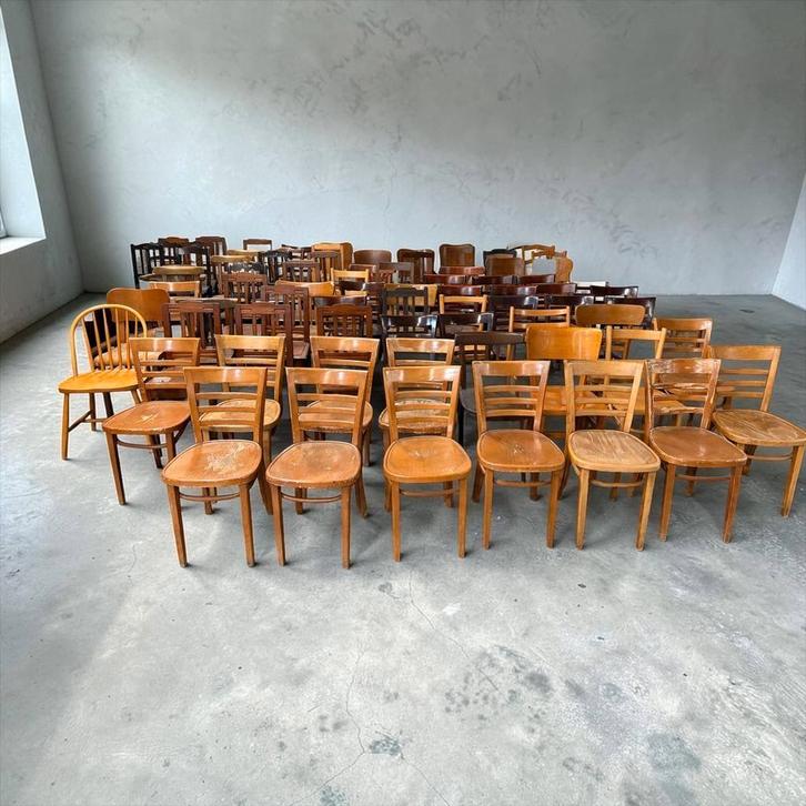 vintage houten stoel / bistro stoel / cafe stoel, Antiek en Kunst, Curiosa en Brocante, Ophalen