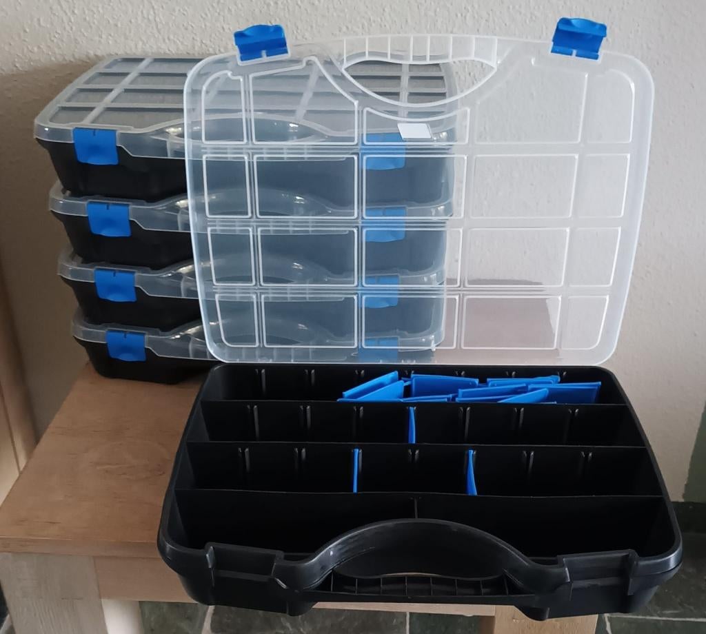 5 Nieuwe Sorteerkoffers met tussenschotjes 46x35x8.1cm, Ophalen of Verzenden, Nieuw