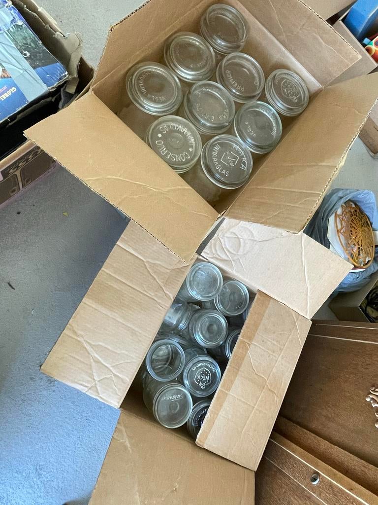 Grote partij weckflessen 57 stuks, Voorraadpot, Ophalen, Gebruikt, Glas