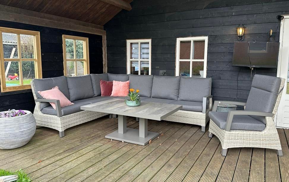 Royal seasons hoek lounge set, Ophalen, Zo goed als nieuw, Loungeset, Wicker