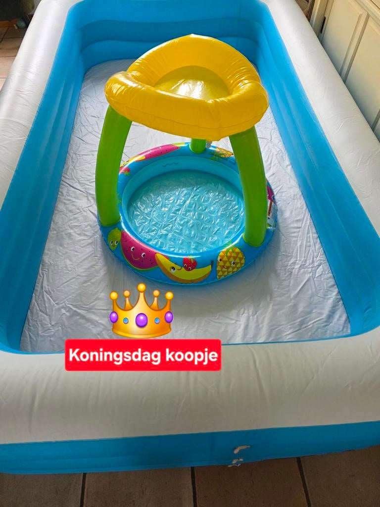 Zwembad opblaasbaar groot 3 rings, Ophalen, Zo goed als nieuw