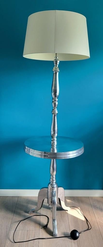 De Rivièra Maison Winston Winetable met lamp en lampenkap, Minder dan 45 cm, Minder dan 55 cm, Gebruikt, Metaal of Aluminium