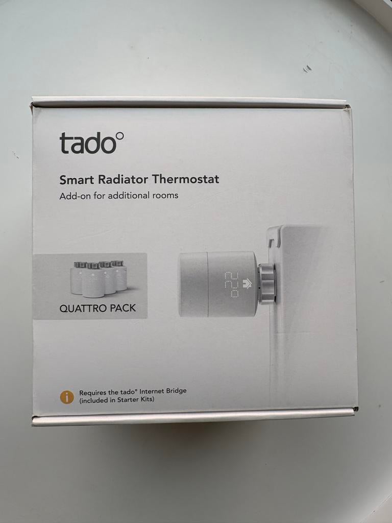 Tado Slimme Radiatorknop Quattro Pack (Nieuw!!), Ophalen of Verzenden, Slimme thermostaat, Nieuw