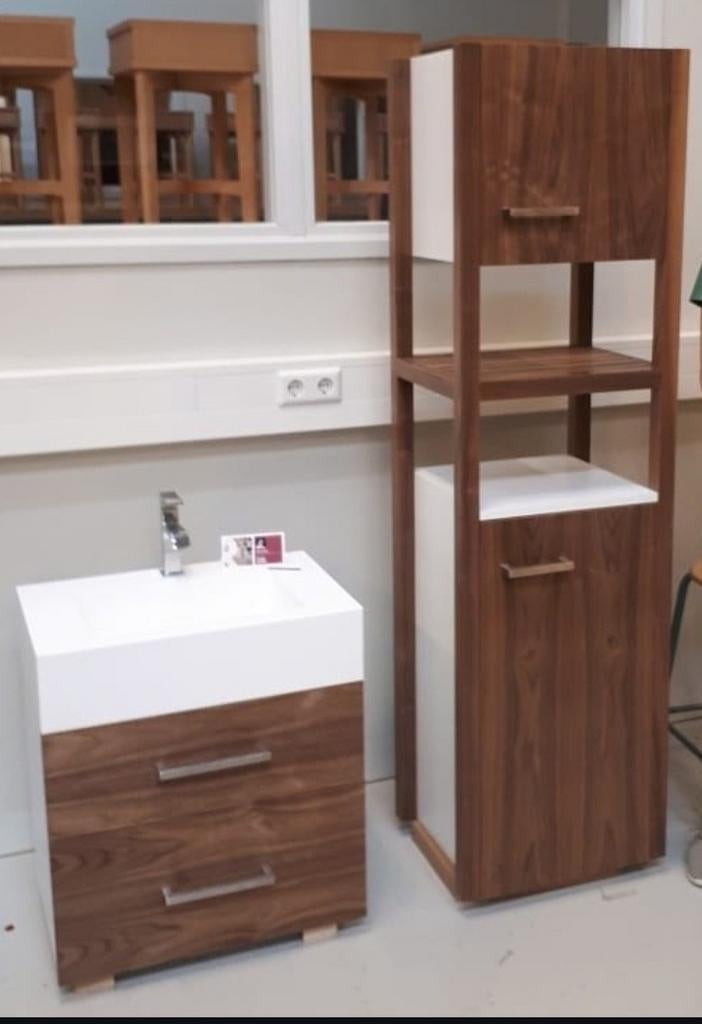 Modern badkamermeubel met wastafel en kolomkast, Ophalen, Nieuw, 50 tot 100 cm, Minder dan 100 cm