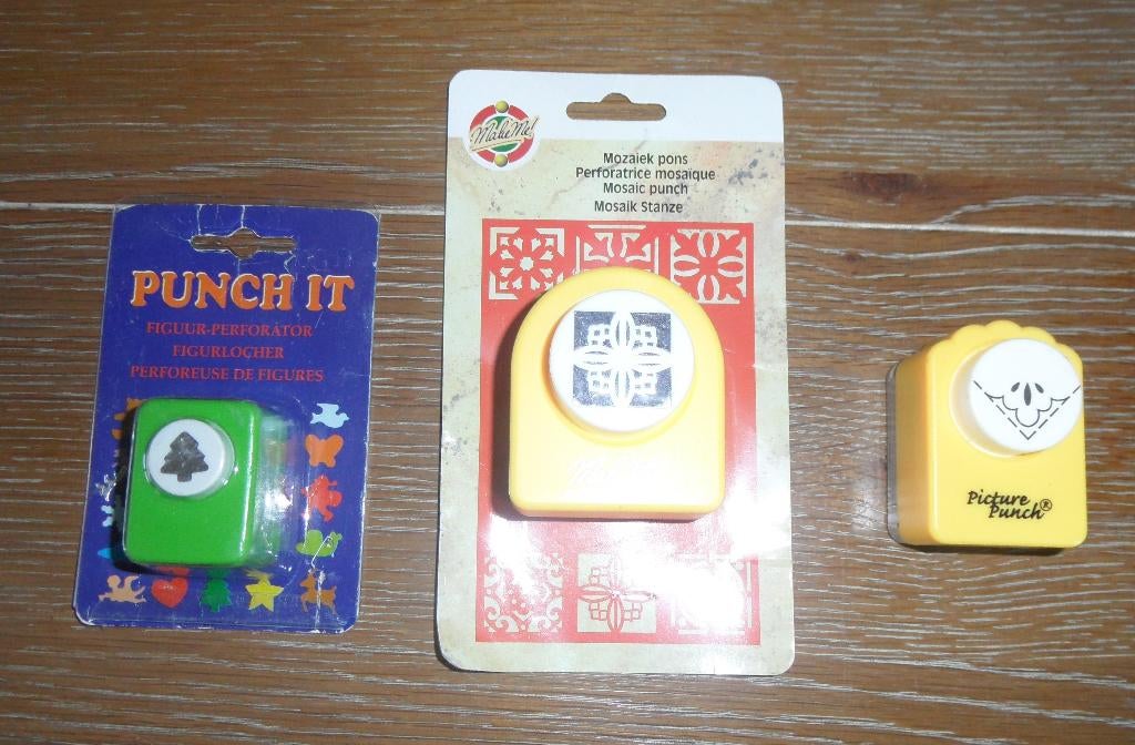 3x in goede staat verkerende pons, Hobby en Vrije tijd, Kaarten | Zelf maken, Ophalen of Verzenden, Zo goed als nieuw, Overige thema's