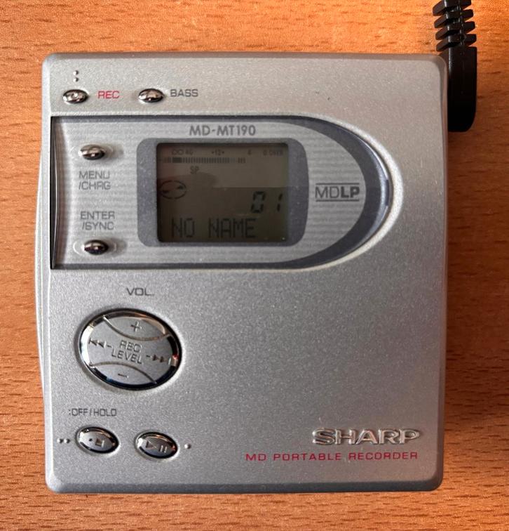 Sharp MD-MT190 MiniDisc Recorder + 4 Discs!, Audio, Tv en Foto, Walkmans, Discmans en Minidiscspelers, Minidisc-speler, Ophalen of Verzenden