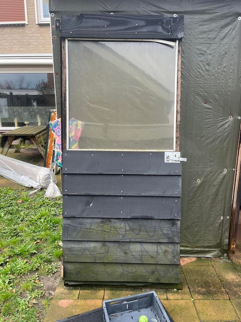 Houten tuindeur, Schuur, Zonder ramen, Ophalen, Minder dan 250 cm