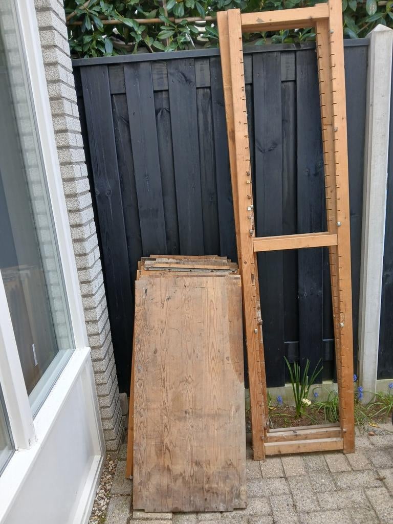 Bruynzeel houten stelling met planken, Ophalen, Gebruikt