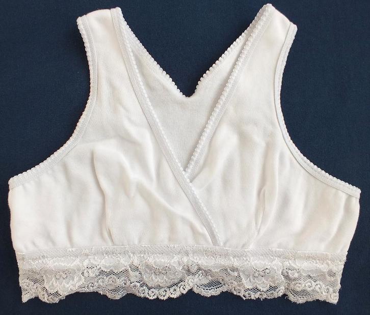 Cross-over nursing en sleeping BH/Mt M/wit + kant/92% katoen, Kinderen en Baby's, Babyvoeding en Toebehoren, Zo goed als nieuw