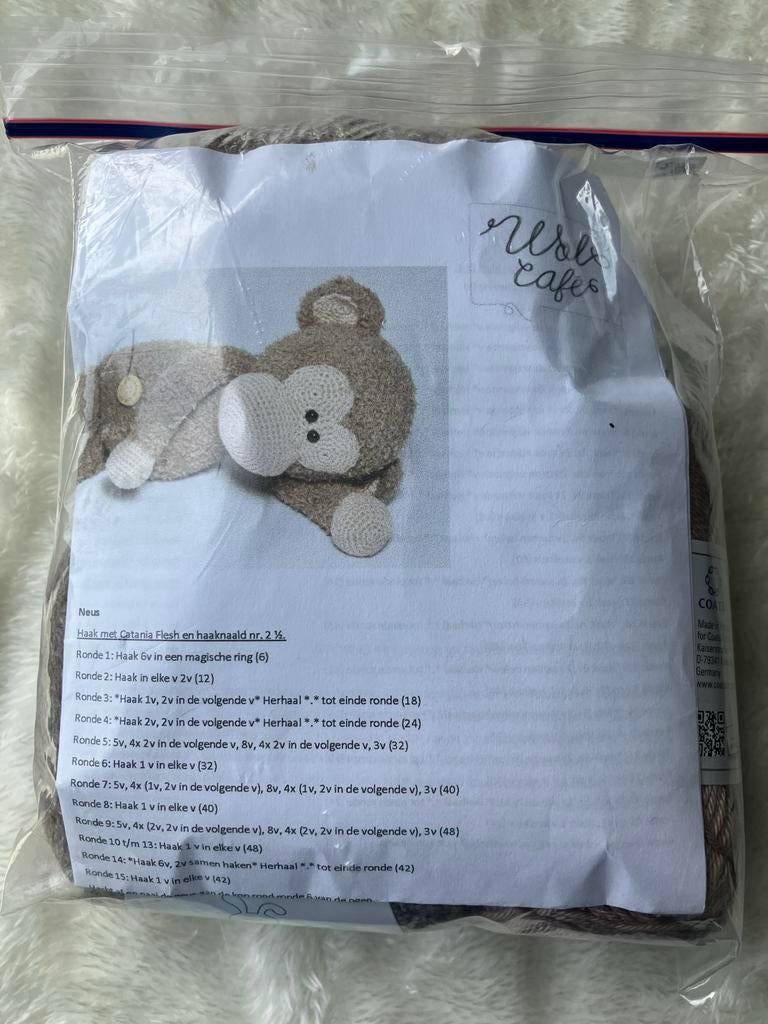 Haakpakket Aapje - Compleet met Wol en Patroon, Ophalen of Verzenden, Nieuw, Haken, Patroon of Boek