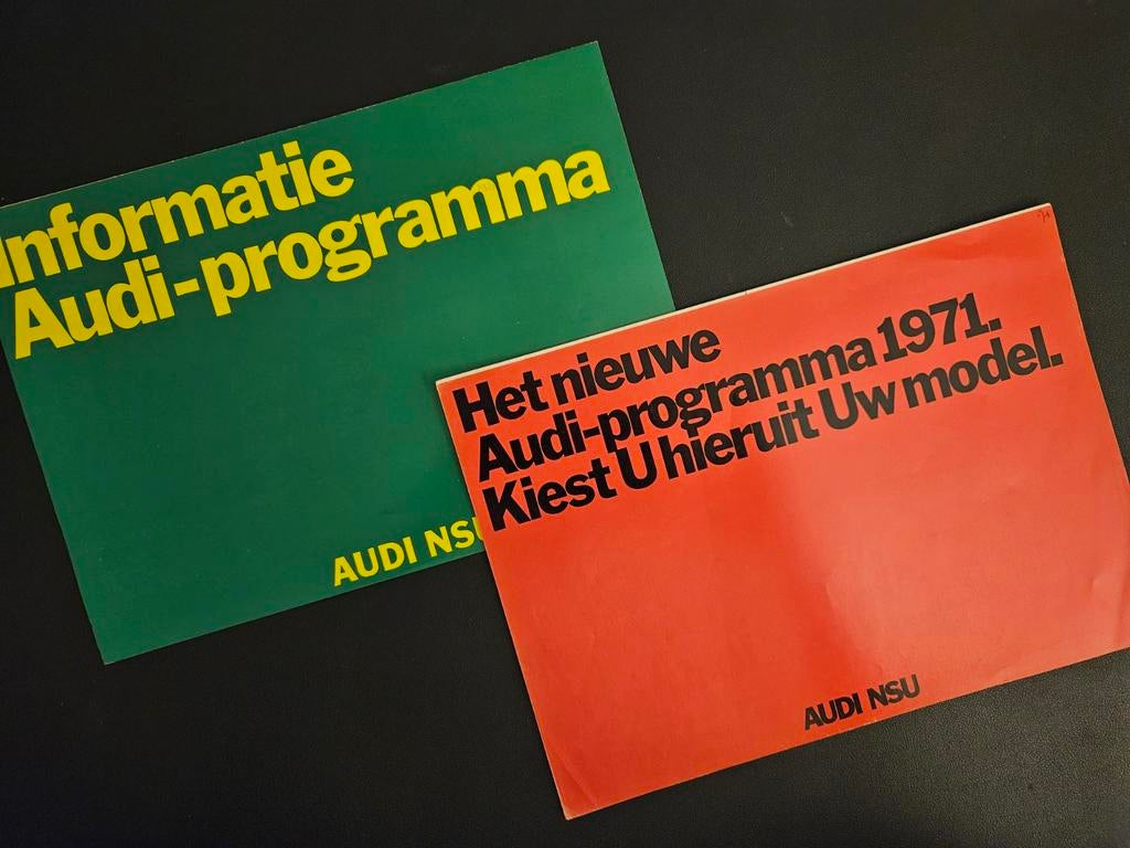 2 Brochures Audi NSU 1970 & 1971, Ophalen of Verzenden, Zo goed als nieuw, Audi