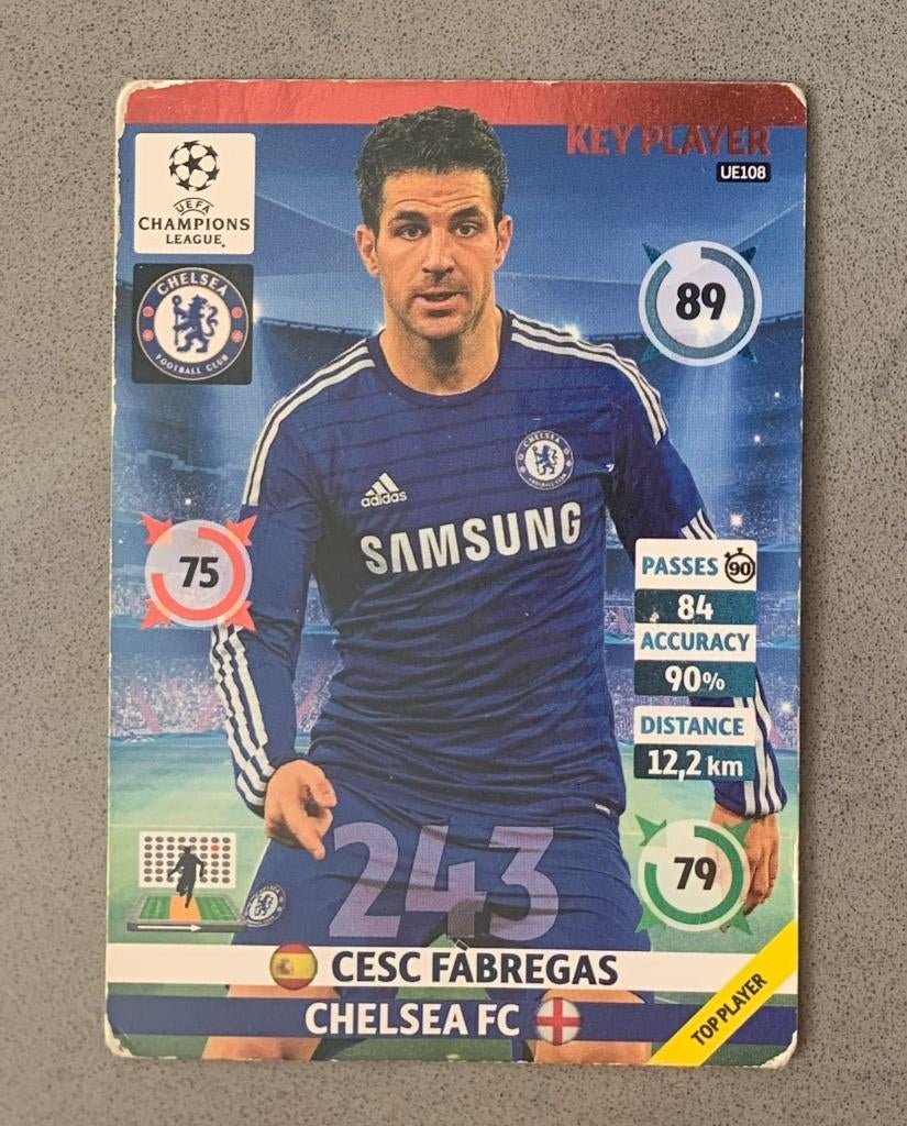 Panini ADRENALYN EURO 2014 CESC FABREGAS Chelsea, Ophalen of Verzenden, Gebruikt, Buitenlandse clubs, Poster, Plaatje of Sticker