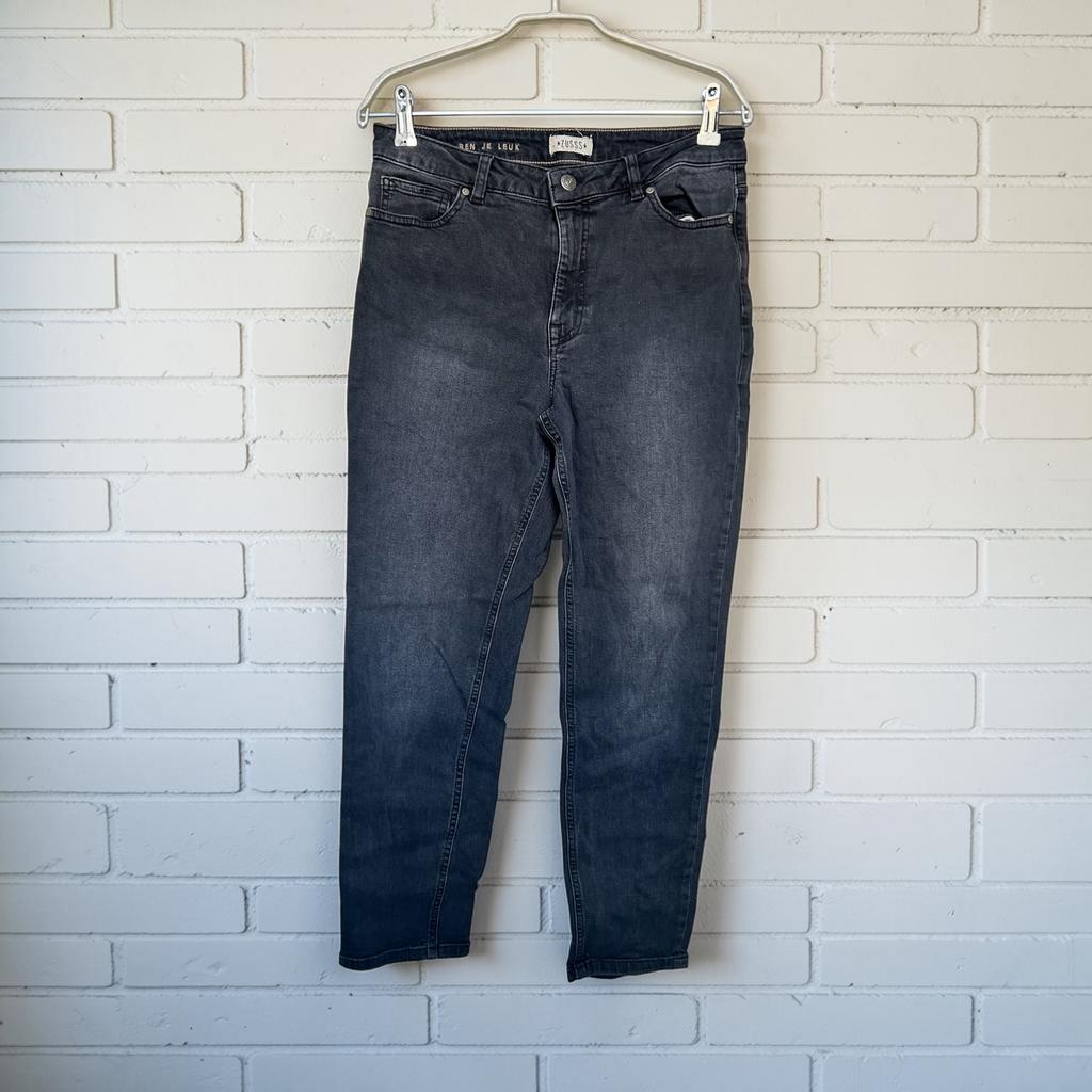 Zusss Jeans Maat L Zwart Straight Leg Broek Denim, Z, Z, Zwart, Z