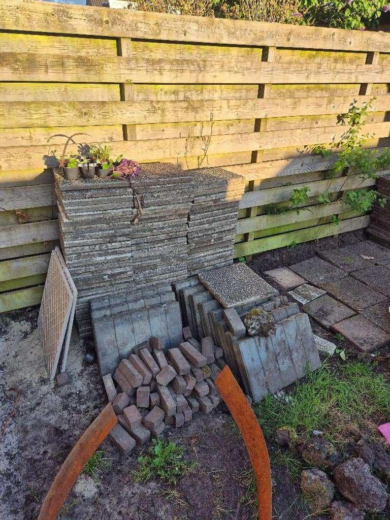 Grind tegels ca. 100 stuks 40x40, Tuin en Terras, Tegels en Klinkers, Ophalen, Gebruikt, Grind, Terrastegels