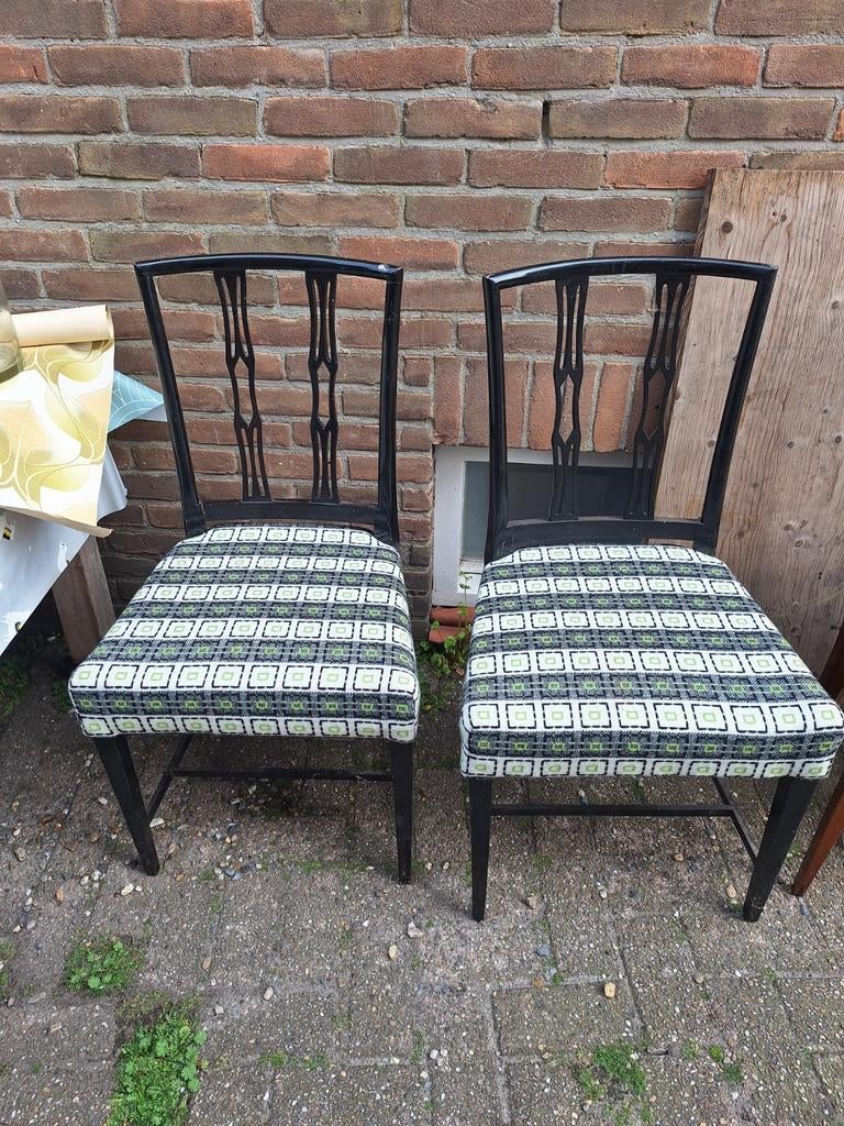 Vintage stoelen retro, Huis en Inrichting, Stoelen, Ophalen of Verzenden, Gebruikt, Twee