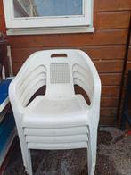 6 Hartman stapelstoelen - Wit kunststof tuinstoelen., Tuin en Terras, Ophalen, Gebruikt, Kunststof, Stapelbaar