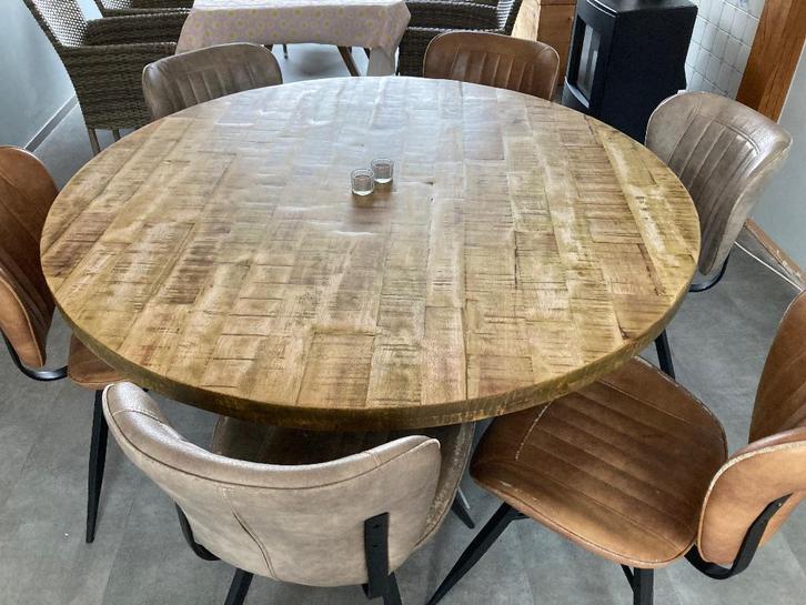 Mooie eettafel, Huis en Inrichting, Tafels | Eettafels, Gebruikt, 100 tot 150 cm, 100 tot 150 cm, Vijf personen of meer, Rond