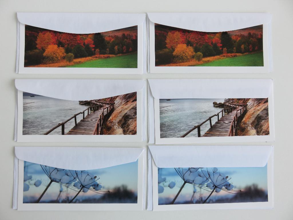 6 dubbele natuurfoto wenskaarten met enveloppen, Diversen, Ophalen of Verzenden, Nieuw