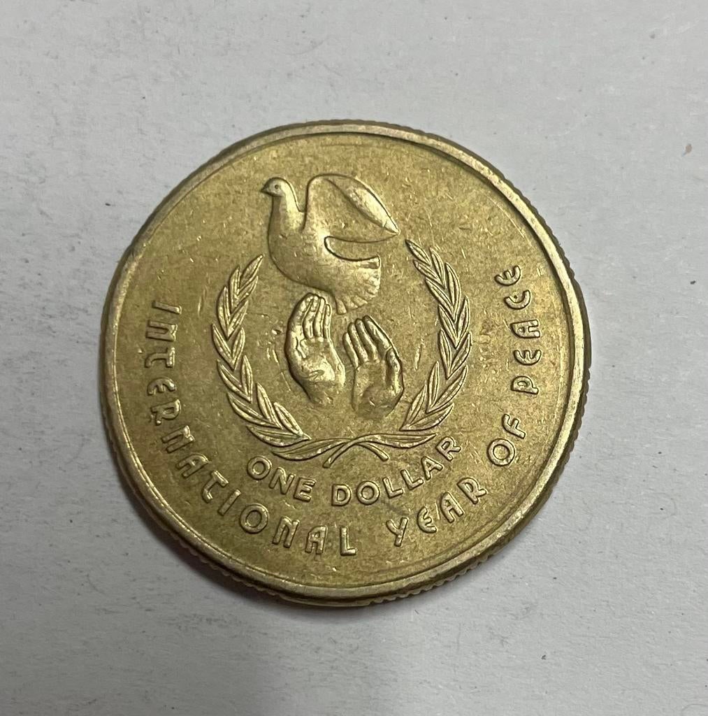 1 dollar Australië 1986 Year of Peace, Postzegels en Munten, Munten | Oceanië, Ophalen of Verzenden
