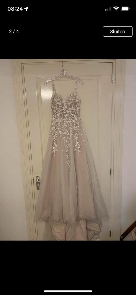 Witte trouwjurk van Stella York maat 34, Ophalen of Verzenden, Zo goed als nieuw, Wit, Trouwjurk