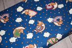 Rol vintage 100% katoen stof blauw slappende beertjes #4584, Blauw, Ophalen of Verzenden, 30 tot 120 cm, Katoen