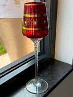 Robijn rood Venetiaans vintage glas 34 cm gedraaide stam, Antiek en Kunst, Ophalen of Verzenden