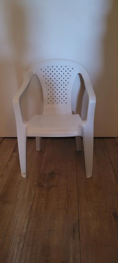 Witte kunststof kinderstoel, Ophalen, Wit, Kunststof, Eén