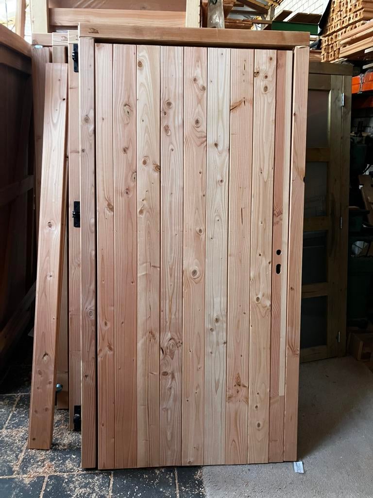 Douglas brede deur 104.5x203.5cm, Tuin en Terras, Ophalen, Hout, Draaipoort, 150 tot 200 cm
