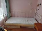 Metalen bed met lattenbodem en matras, Ophalen, Gebruikt, 90 cm, Eenpersoons