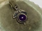 Figuratief zilver hanger met amethist edelsteen, Verzenden, Zilver, Hanger