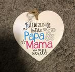 Tekstbord liefste papa en mama, Huis en Inrichting, Woonaccessoires | Tekstborden en Spreuken, Ophalen of Verzenden, Gebruikt