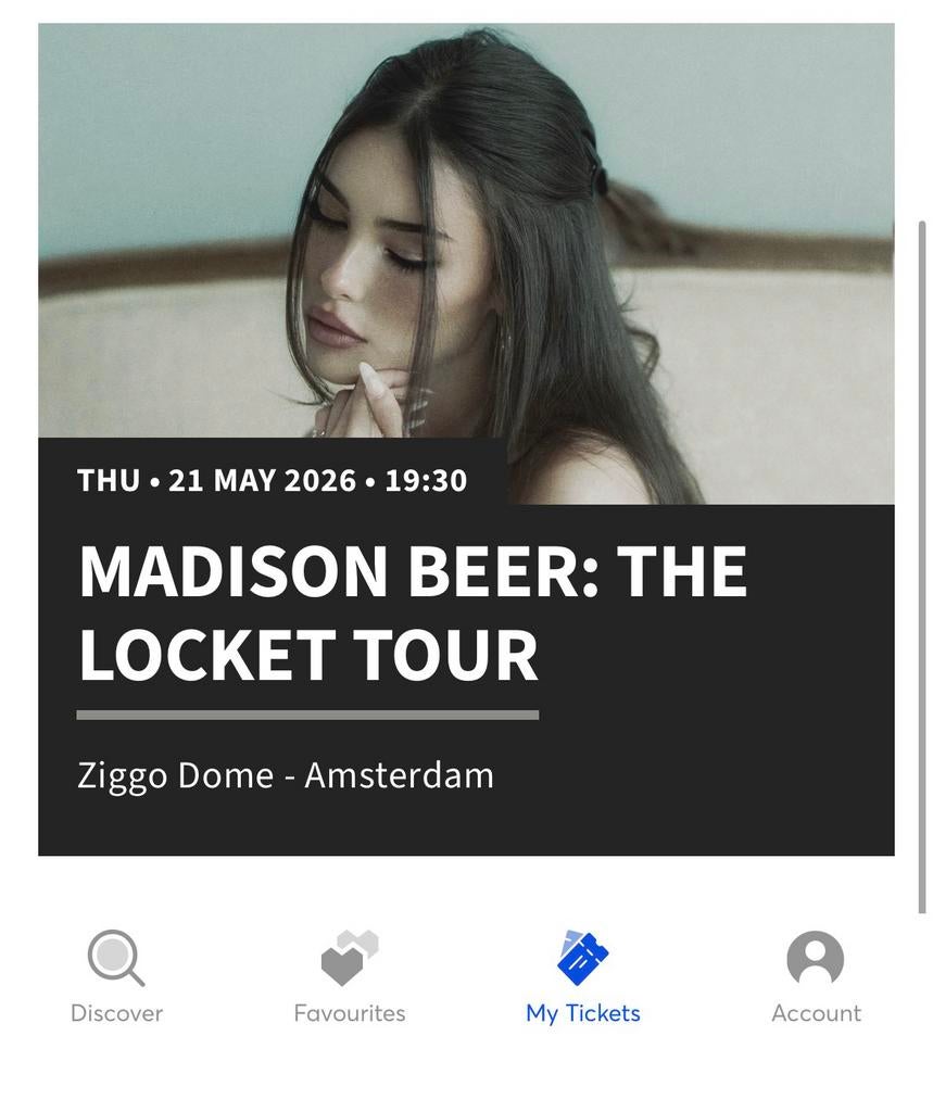 Madison Beer concert, Tickets en Kaartjes, Twee personen, November
