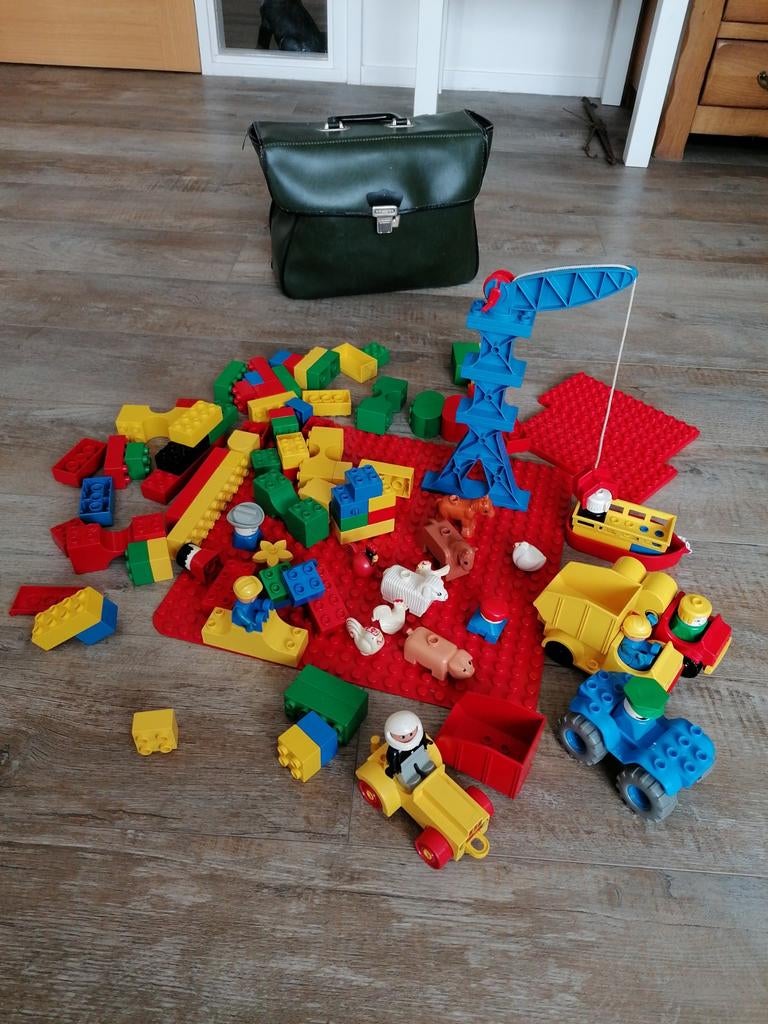 Grote set duplo bouwstenen met dieren en voertuigen, Kinderen en Baby's, Speelgoed | Bouwstenen, Ophalen of Verzenden