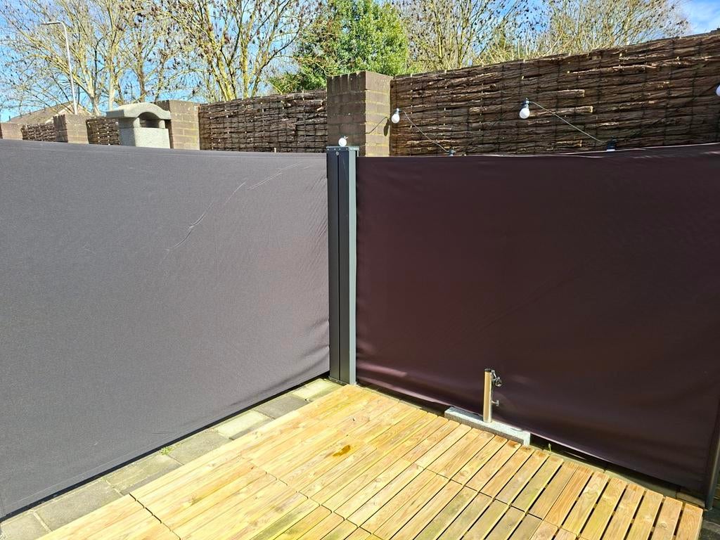 Windscherm donkergrijs 2x300 cm, totaal 6 meter, Ophalen