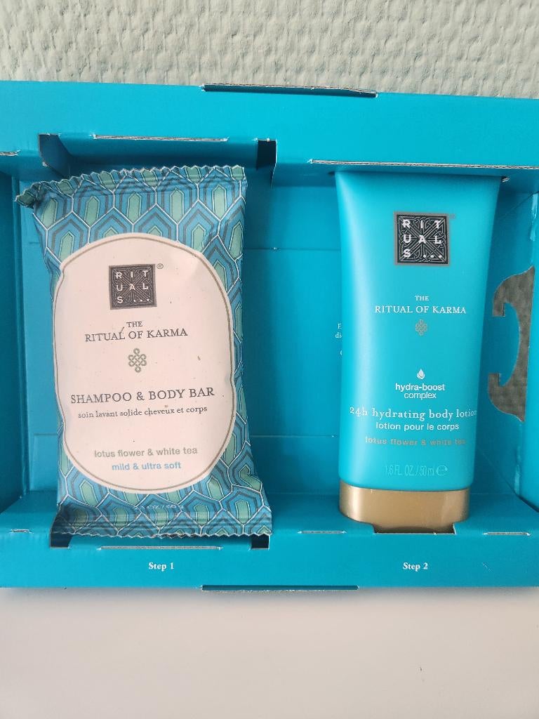 Rituals Karma Set -shampoo & body bar en een body lotion, Sieraden, Tassen en Uiterlijk, Uiterlijk | Lichaamsverzorging, Ophalen of Verzenden