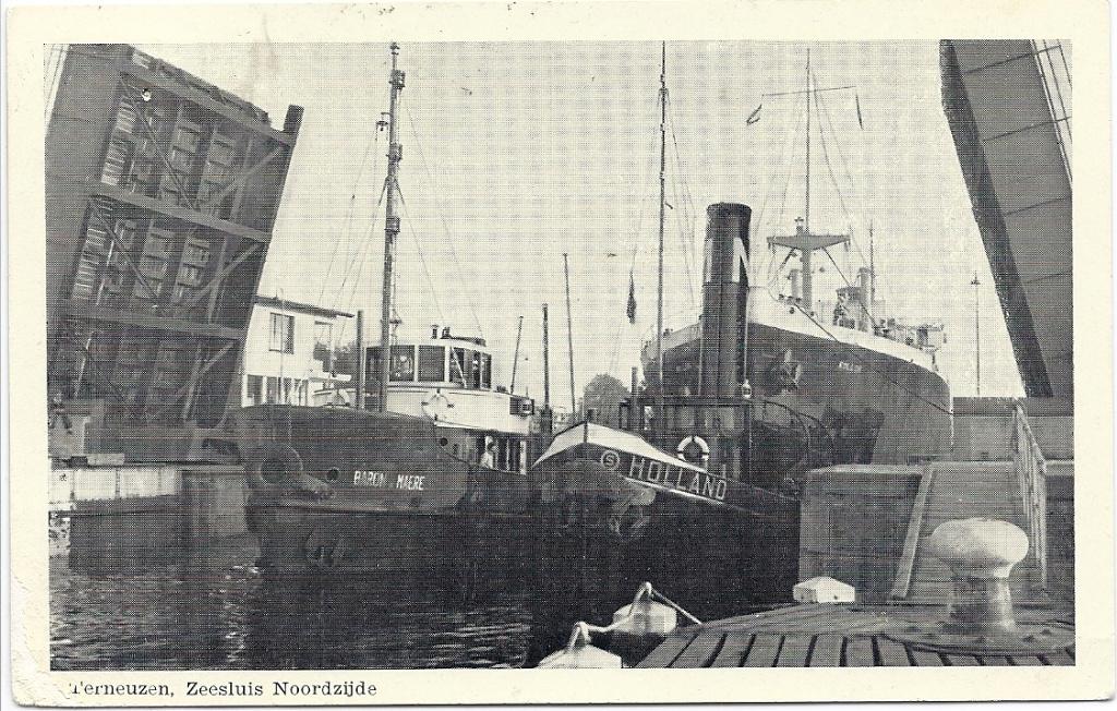 Terneuzen Zeesluis Noordzijde met boten 1961, Verzenden, 1960 tot 1980, Gelopen, Zeeland